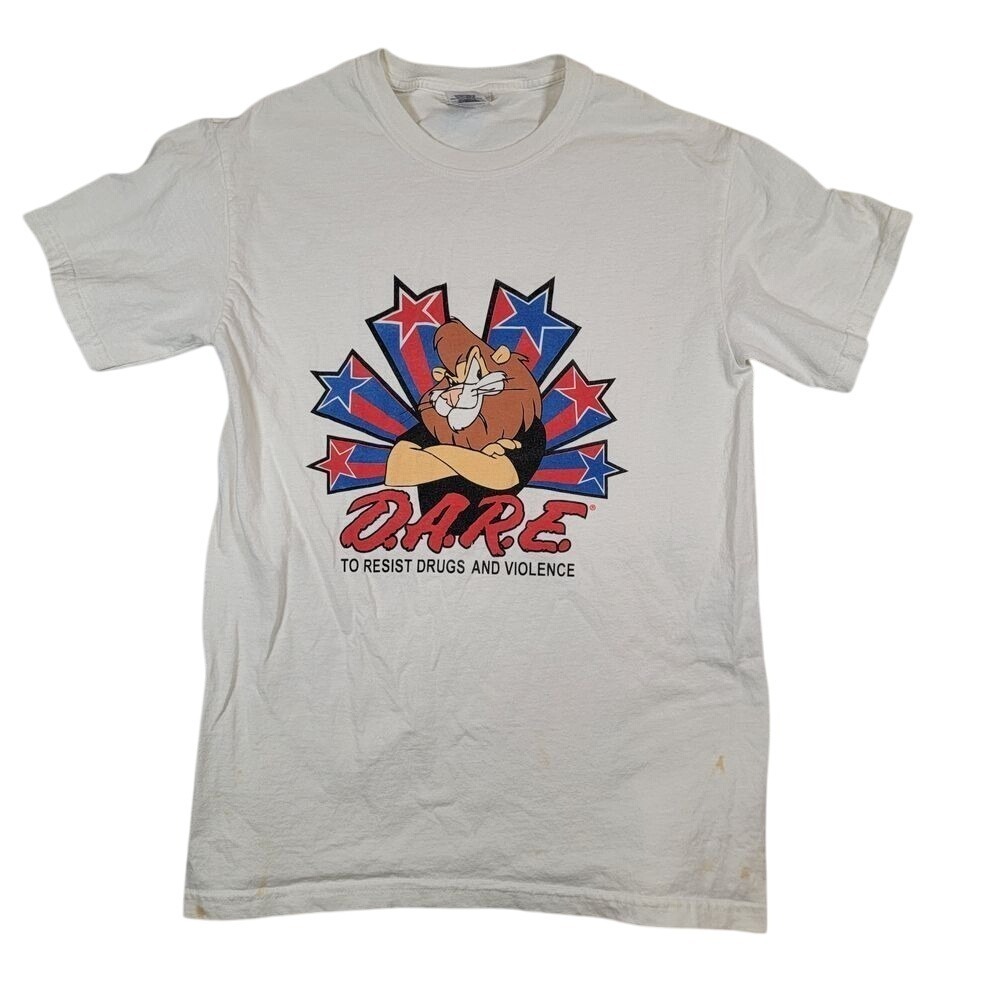 Y2K DARE to Resist Drugs and Violence Graphic T-Shirt Sz S Gildan